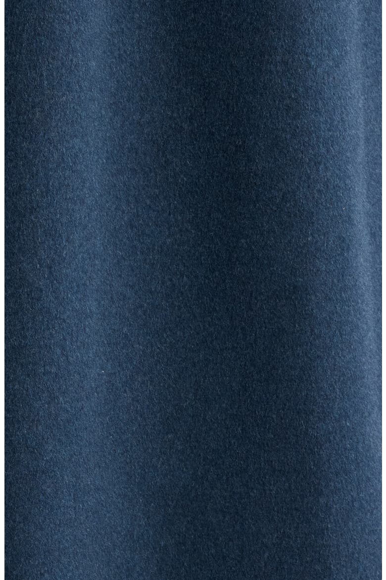 Melange Virgin Wool Long Peacoat, Alternate, color, SOLID BLUE NAVY