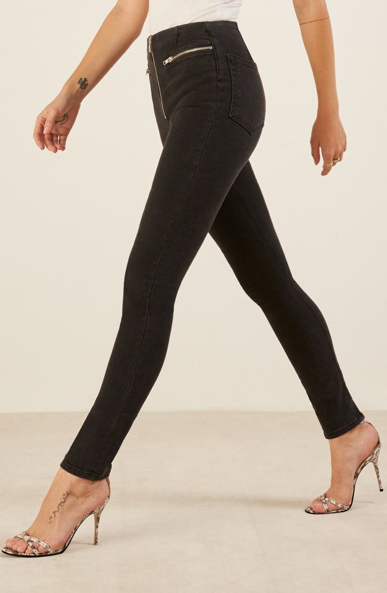 Reformation Niki Zip Pocket Skinny Jeans, Alternate, color, 