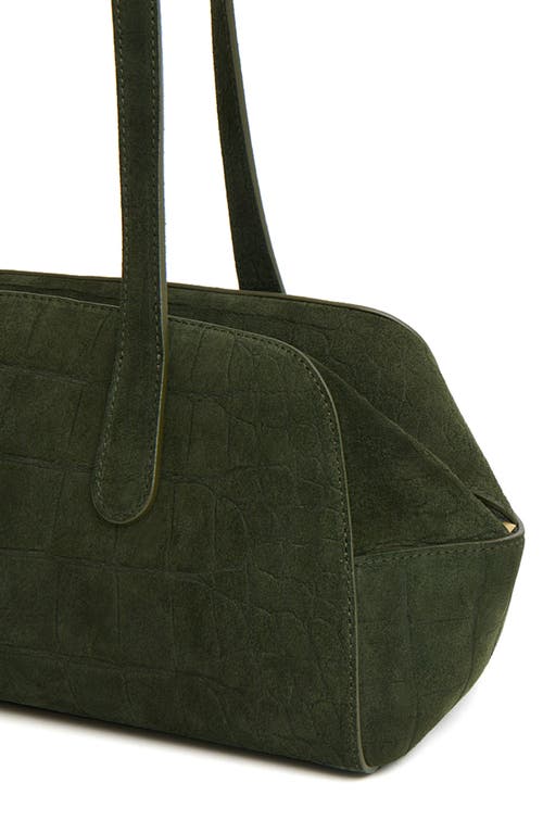 Mansur Gavriel Helios Suede Shoulder Bag In Green