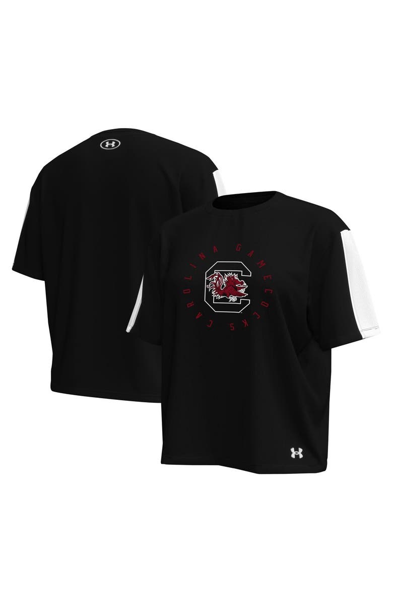 Under Armour Women's Under Armour Black South Carolina Gamecocks Challenger Waist Length Boxy Oversized T-Shirt, Main, color, Black