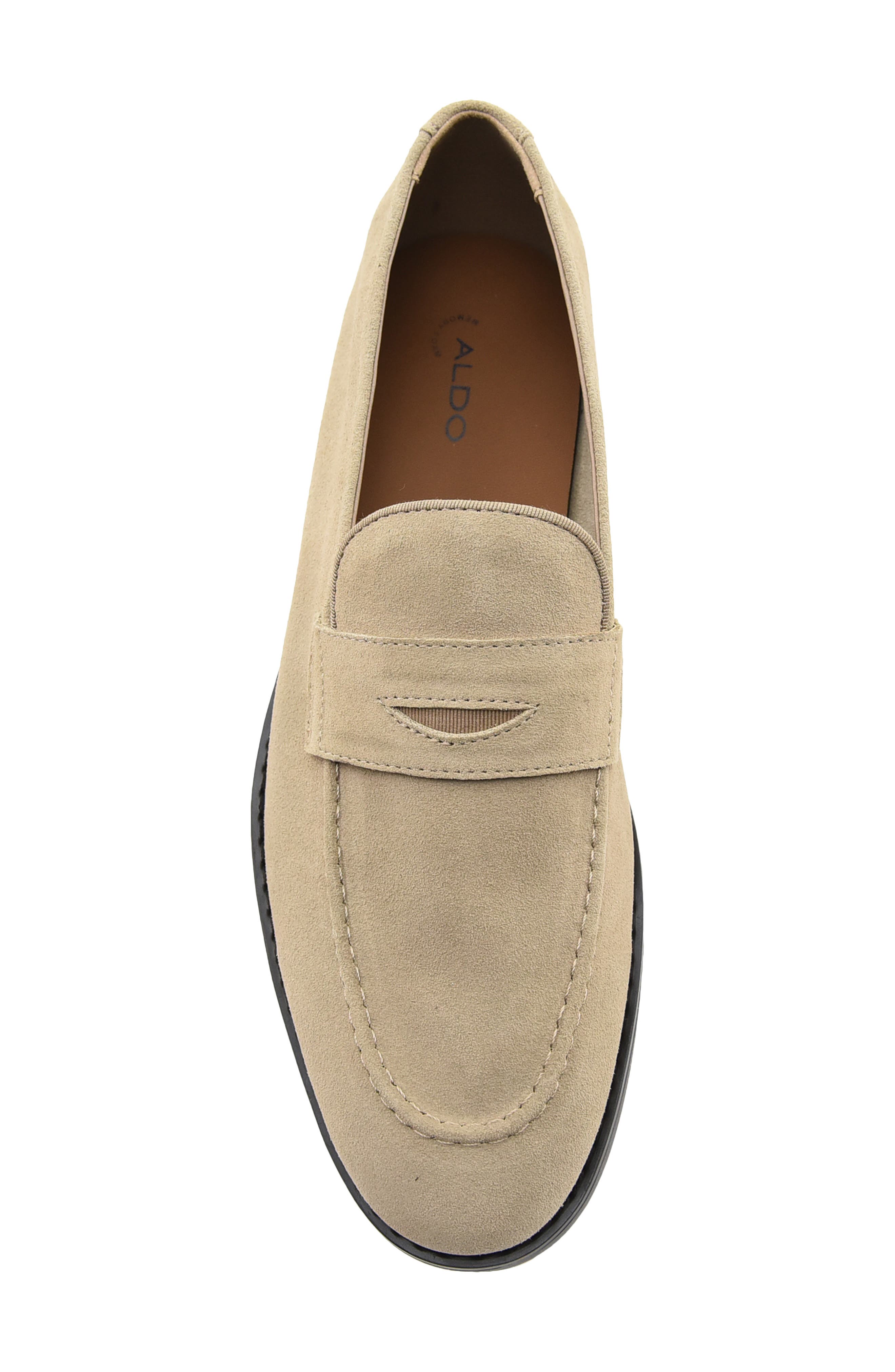 Boneto Penny Loafer, Alternate, color, BEIGE LEATHER SUEDE