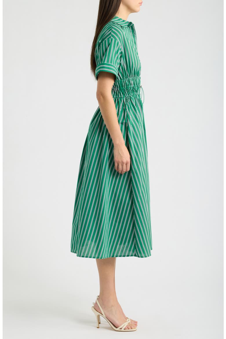 Stripe Drawcord Waist Shirtdress, Alternate, color, GREEN STRIPE