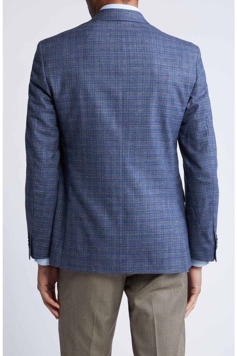 Plaid Wool & Silk Blend Sport Coat, Alternate, color, BLUE