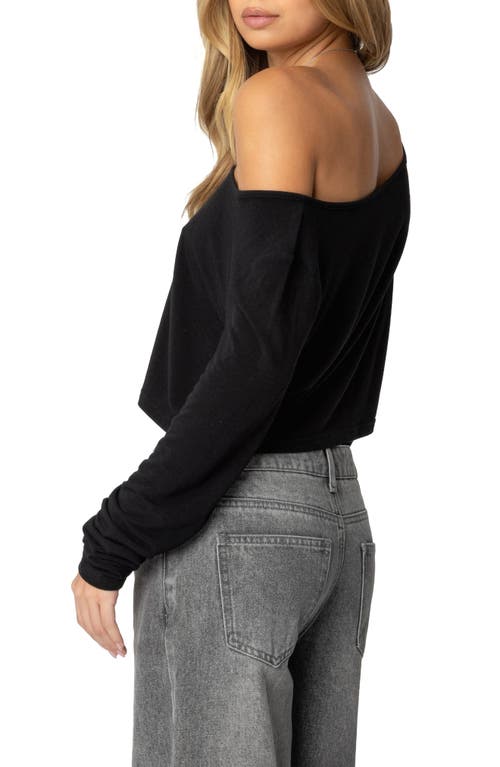 EDIKTED EDIKTED ONE-SHOULDER LONG SLEEVE CROP TOP