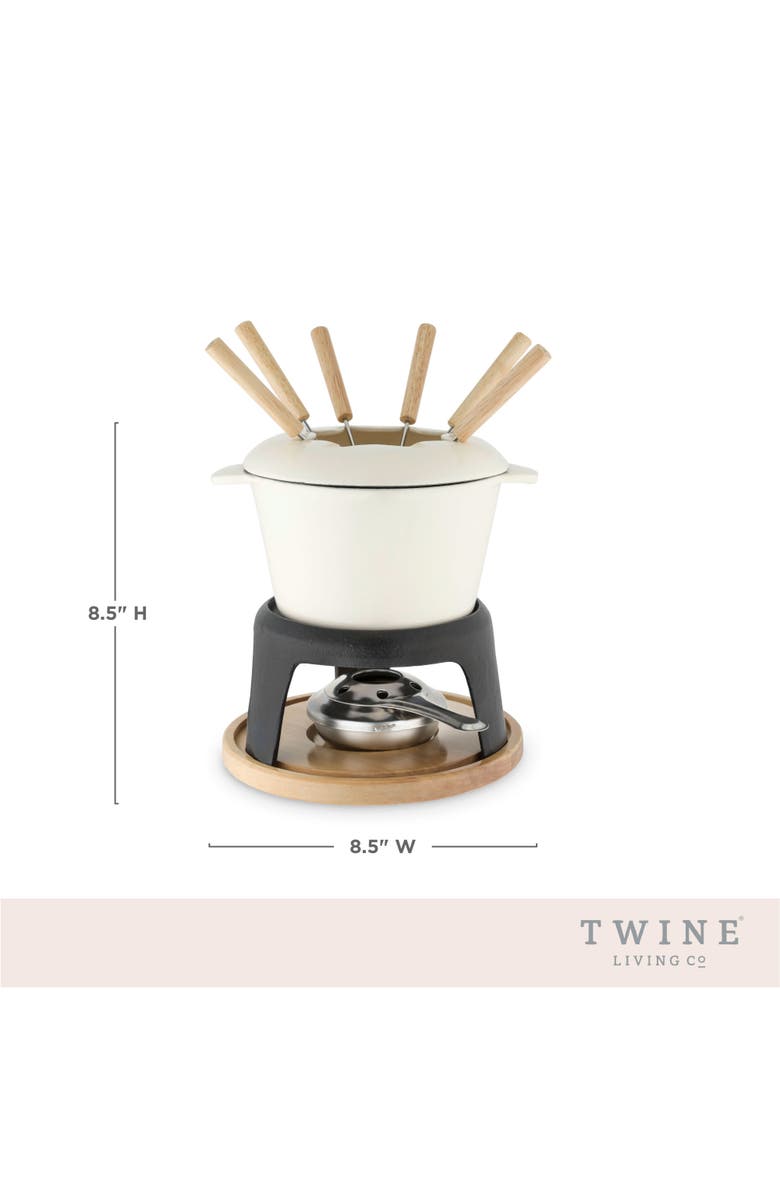TWINE Cast Iron Fondue Set, Alternate, color, White