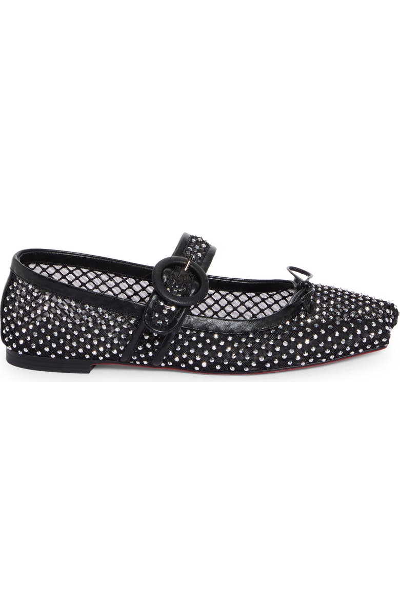 Christian Louboutin Mamastrapitna Crystal Embellished Mesh Flat, Alternate, color,