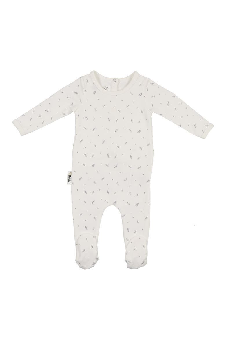 Elegant Leaves Footie, Main, color, IVORY