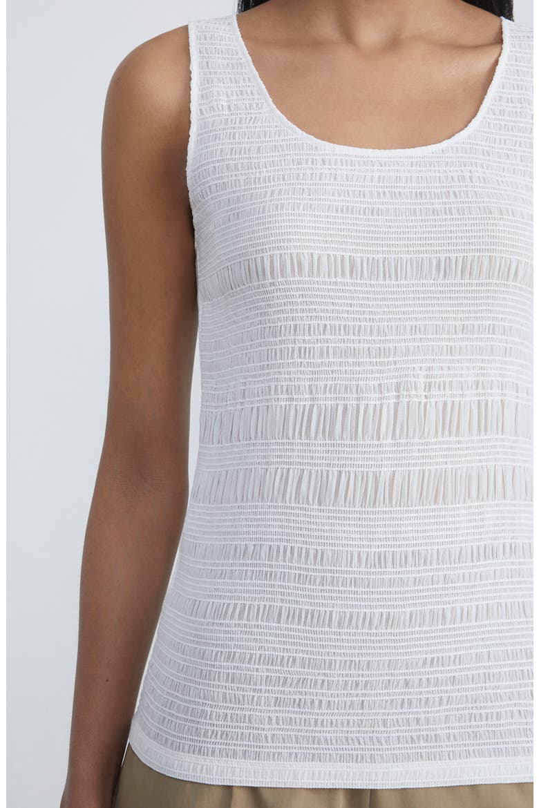 Smocked Satin Tank, Alternate, color, CLOUD