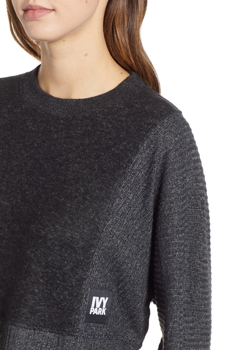 IVY PARK<sup>®</sup> Contrast Rib Crop Lounge Sweatshirt, Alternate, color, 
