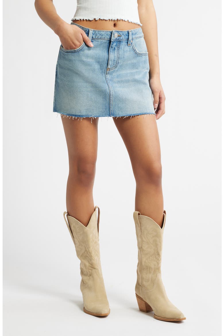 Mid Rise Denim Miniskirt, Main, color, BRADLEY LT BLUE WASH