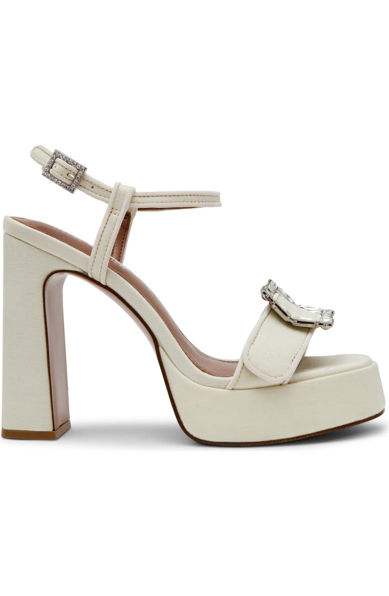 Steve Madden Liandra Ankle Strap Platform Sandal, Alternate, color, Ivory Satin