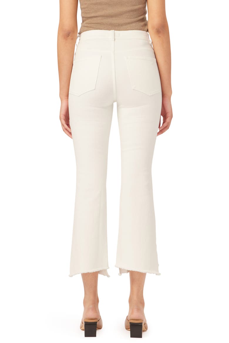 Bridget Instasculpt High Waist Asymmetric Raw Hem Ankle Bootcut Jeans, Alternate, color, MILK FRAYED