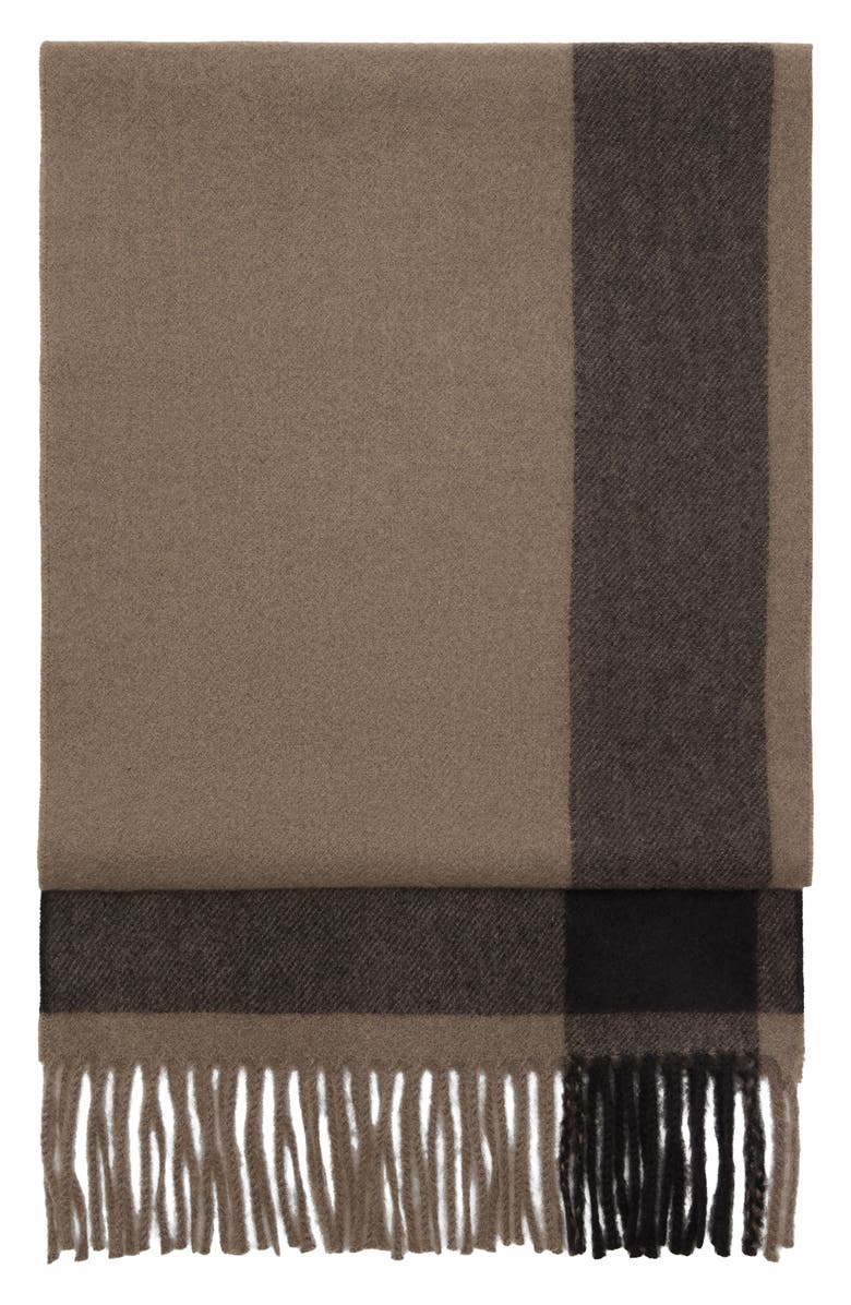 MANGO Stripe Fringe Scarf, Main, color, Beige