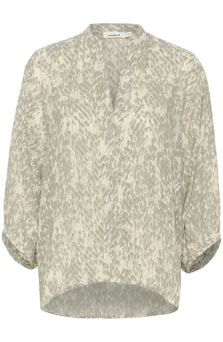 Soaked in Luxury SLOsaka Notch Neck Cropped Sleeve Blouse, Alternate, color, Shadow Drop Print
