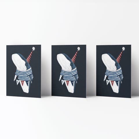Happy Birthday Greeting Card Pack (3ct) "Whale HBD"