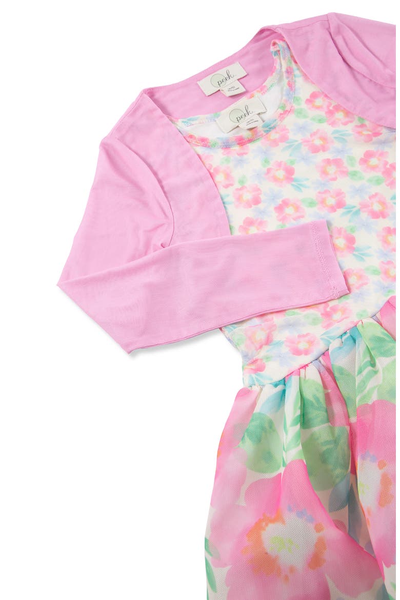 Kids' Floral Print Mesh Dress & Shrug Set, Alternate, color, PRINT