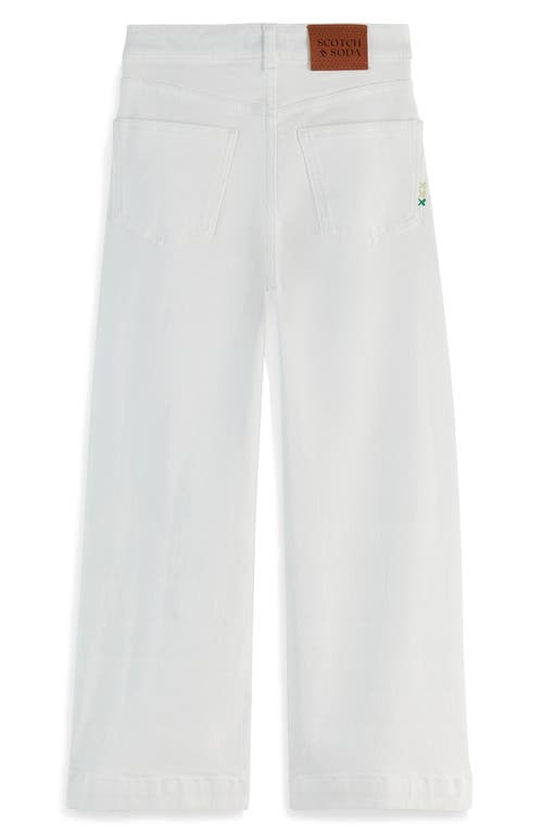 Scotch & Soda Kids' The Wave Wide Leg Jeans In Tennis White