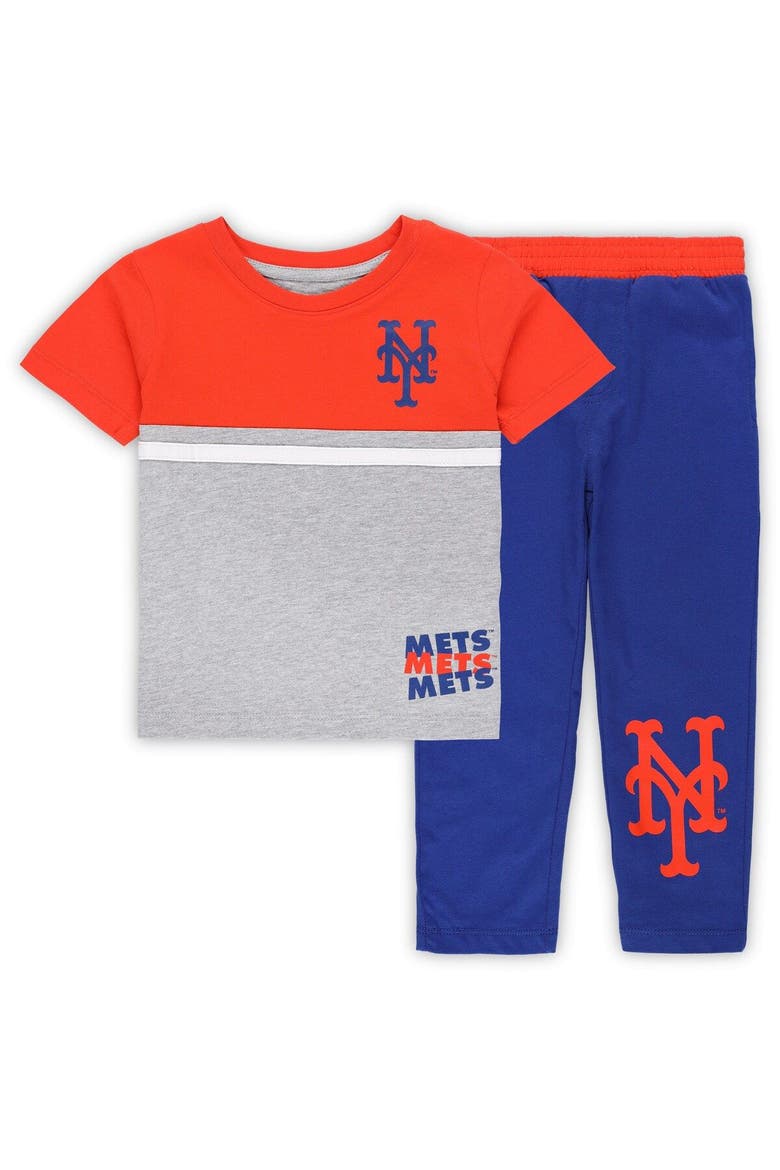 Toddler Royal/Orange New York Mets Batters Box T-Shirt & Pants Set, Main, color, Royal