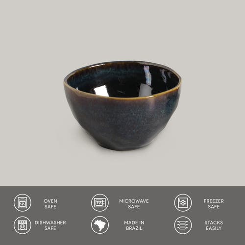 Porto Brasil Organic Soup/dessert Bowl Set Of 6 In Black