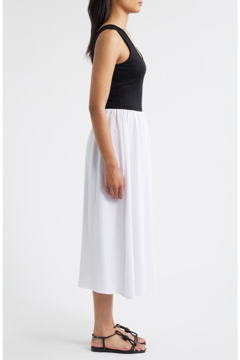 Sleeveless Scoop Neck Midi Dress, Alternate, color, BLACK/ WHITE