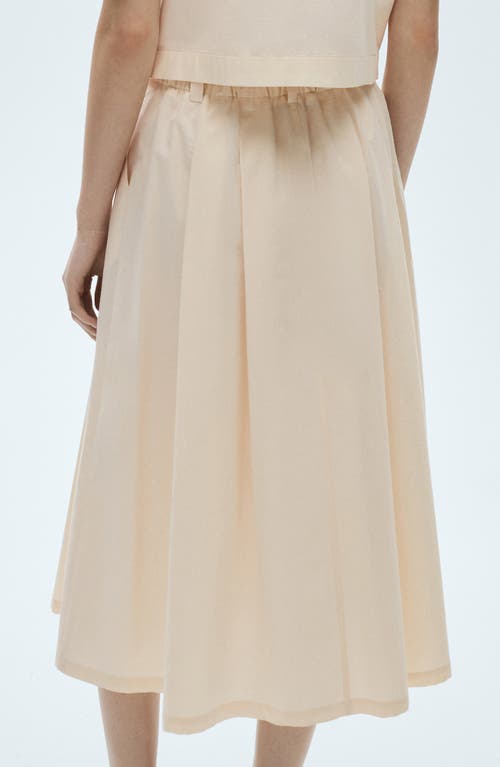 Shop Mango Pleated Midi Skirt In Ecru