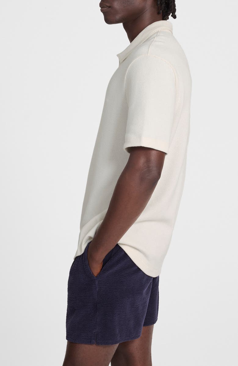 Madewell Quarter Zip Pique Polo Shirt, Alternate, color, Lighthouse