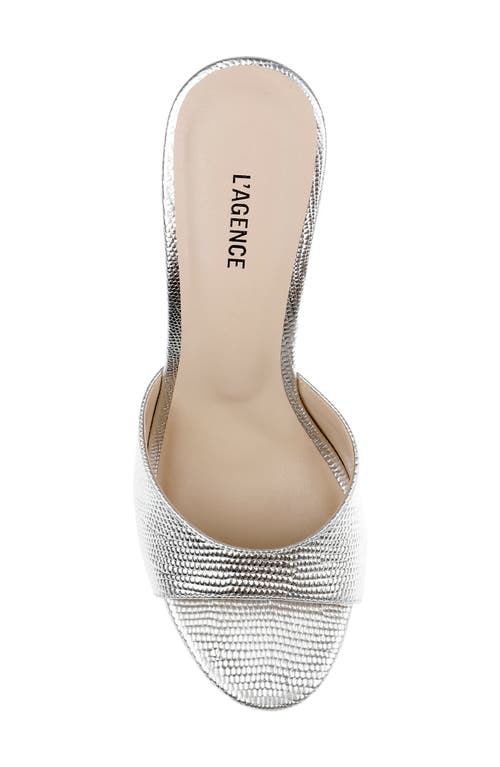 L'agence Avery Slide Sandal In Silver