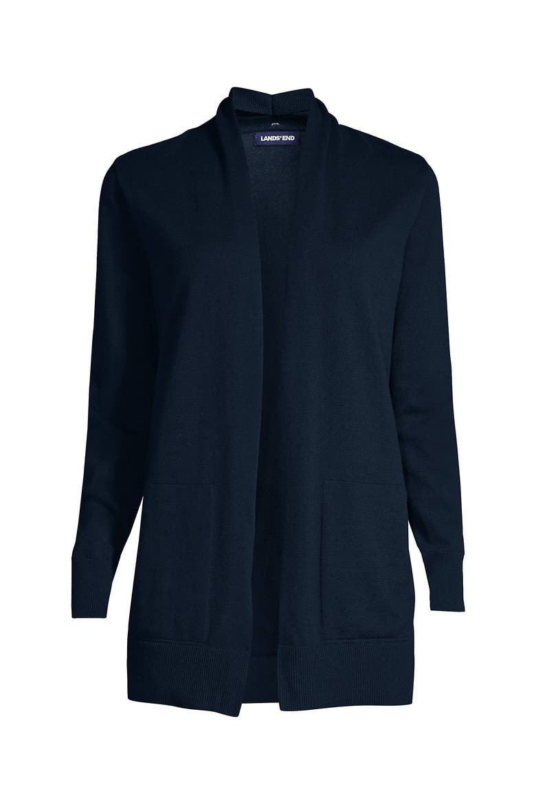 Long Sleeve Open Long Cardigan Sweater, Alternate, color, Radiant Navy