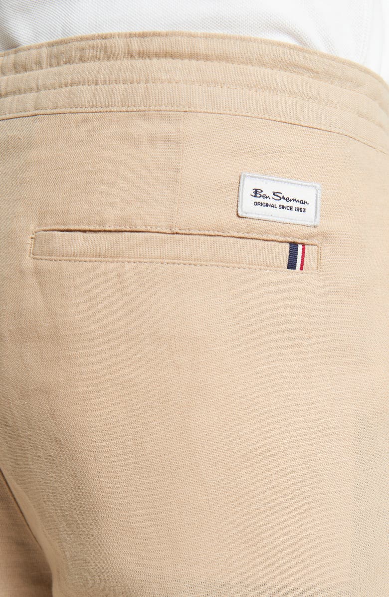 Ben Sherman Linen & Cotton Drawcord Shorts, Alternate, color, 