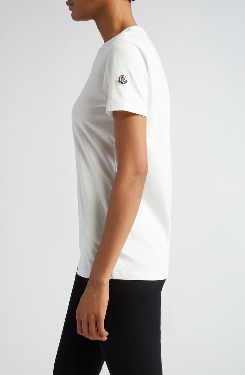 Moncler Logo Patch Cotton Jersey T-Shirt, Alternate, color, Natural
