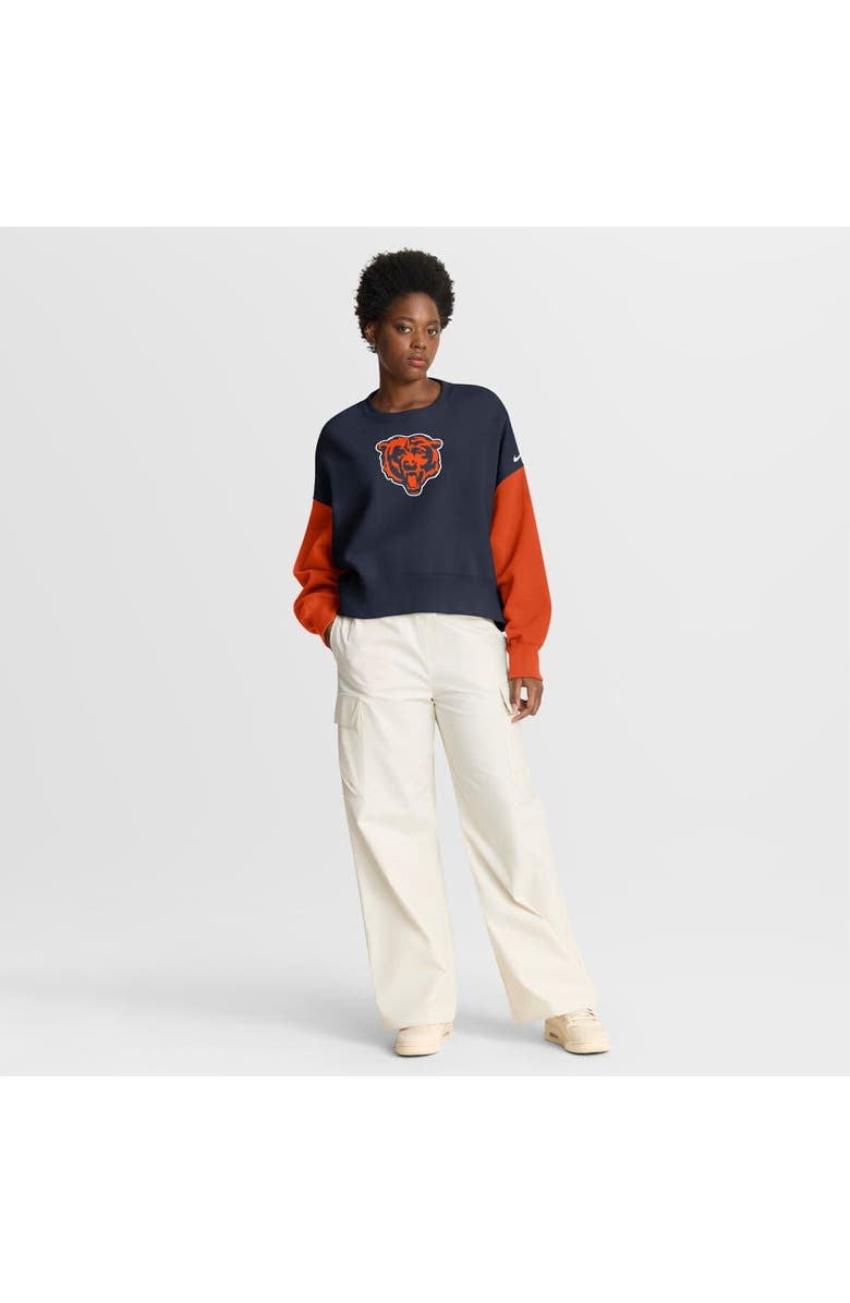 Nike Women's Nike Navy Chicago Bears Oversized Color-Block Pullover Sweatshirt, Alternate, color, Navy