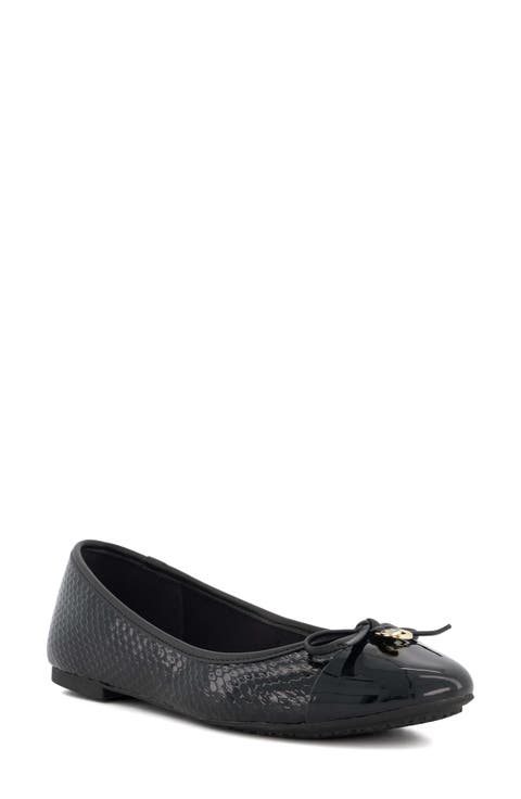 Hallo Snake Embossed Ballet Flat