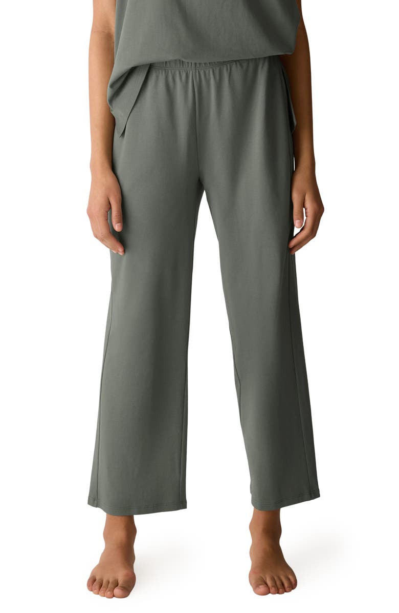 Eileen Fisher Pull-On Organic Cotton Ankle Pants, Main, color, Agave