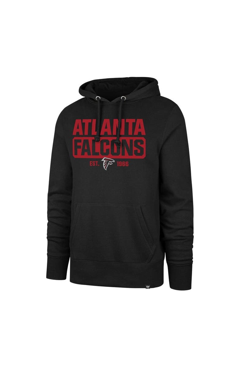 '47 Men's '47 Black Atlanta Falcons Box Out Headline Pullover Hoodie, Main, color,