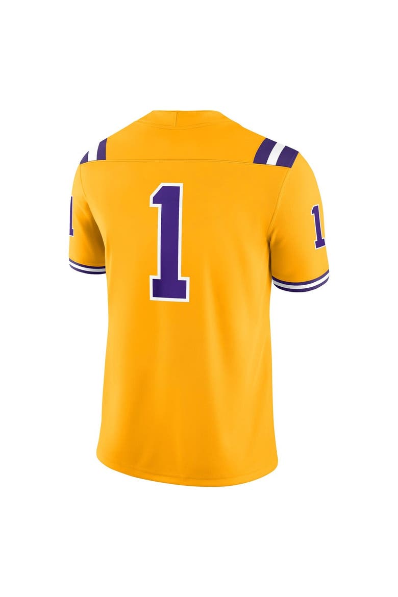 Men's Nike #1 Gold LSU Tigers Alternate Game Jersey, Alternate, color, Gold