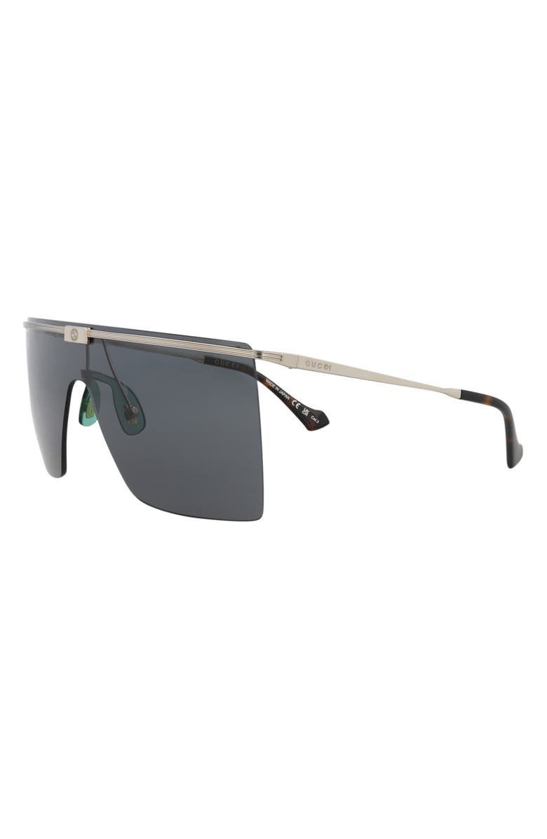 Gucci 99mm Novelty Square Sunglasses, Alternate, color, Silver Silver Grey