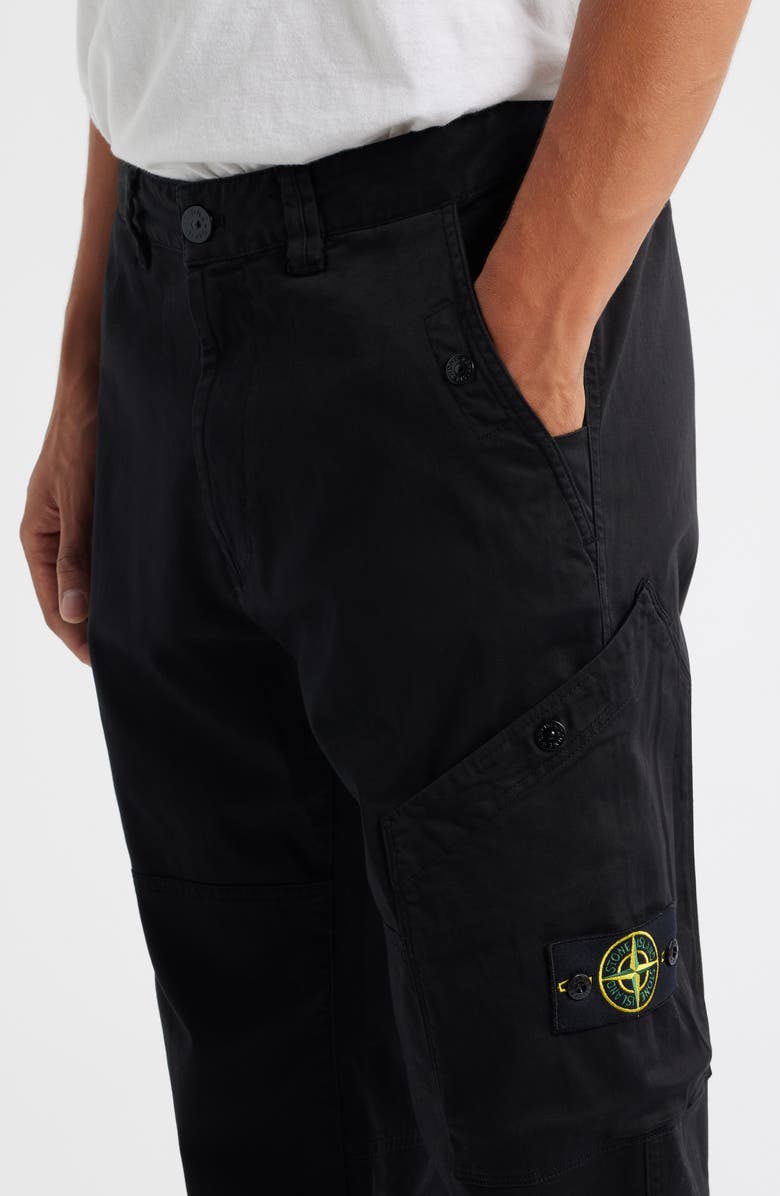 Stone Island Regular Fit Stretch Cotton Cargo Pants, Alternate, color, V0029 Black