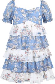 Zunie Kids' Tiered Floral Dress
