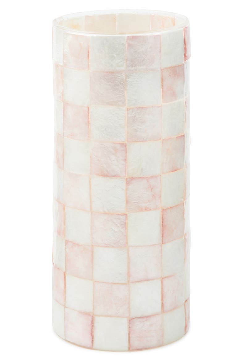 Rosy Check® Capiz Small Vase, Main, color, ROSY