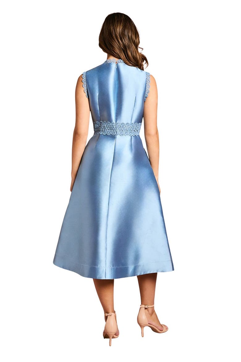 Twill Lace Dress, Alternate, color, Dusty Blue