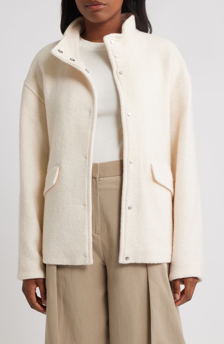 MANGO High Collar Wool Blend Jacket, Main, color, 