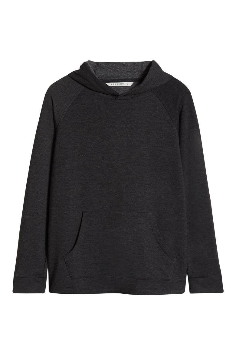 Lightweight Fleece Hoodie, Alternate, color, HEATHER BLACK