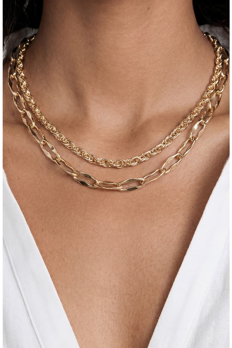 Layered Chain Necklace, Alternate, color, GOLD