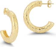 CHLOE AND MADISON Textured Hoop Earrings
