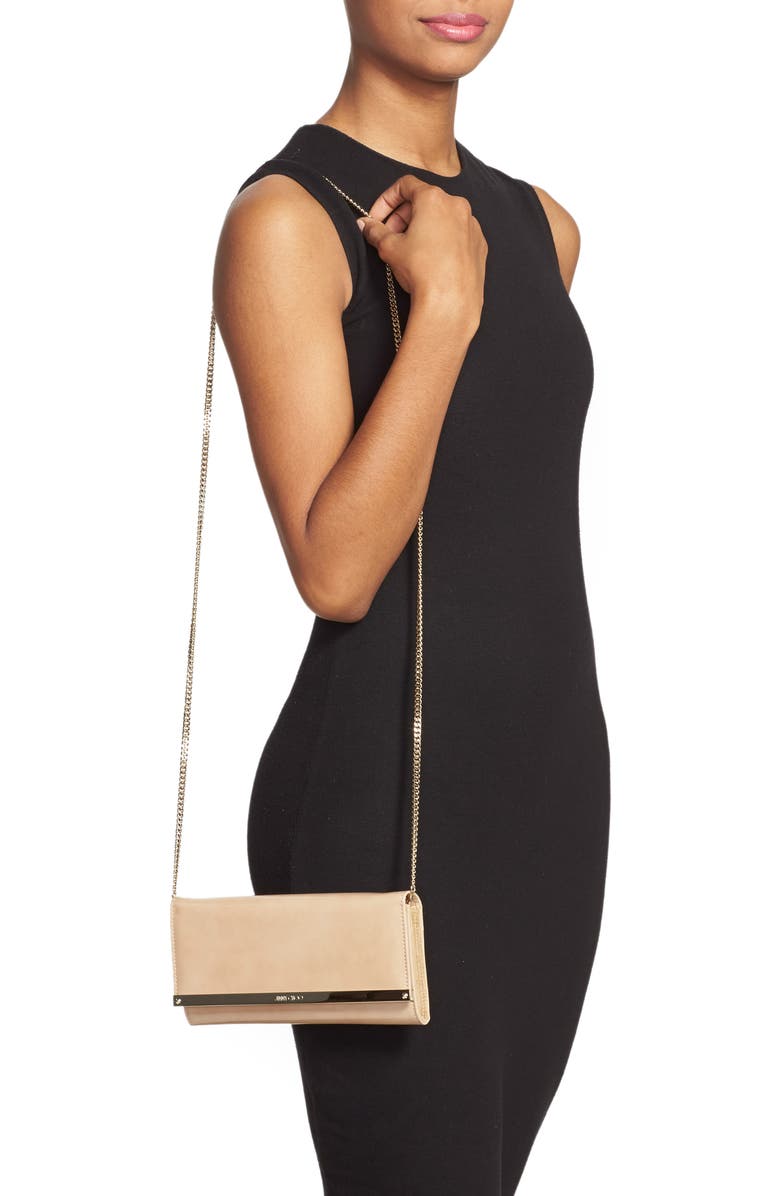 Jimmy Choo 'Milla' Patent Leather Wallet on a Chain, Alternate, color,