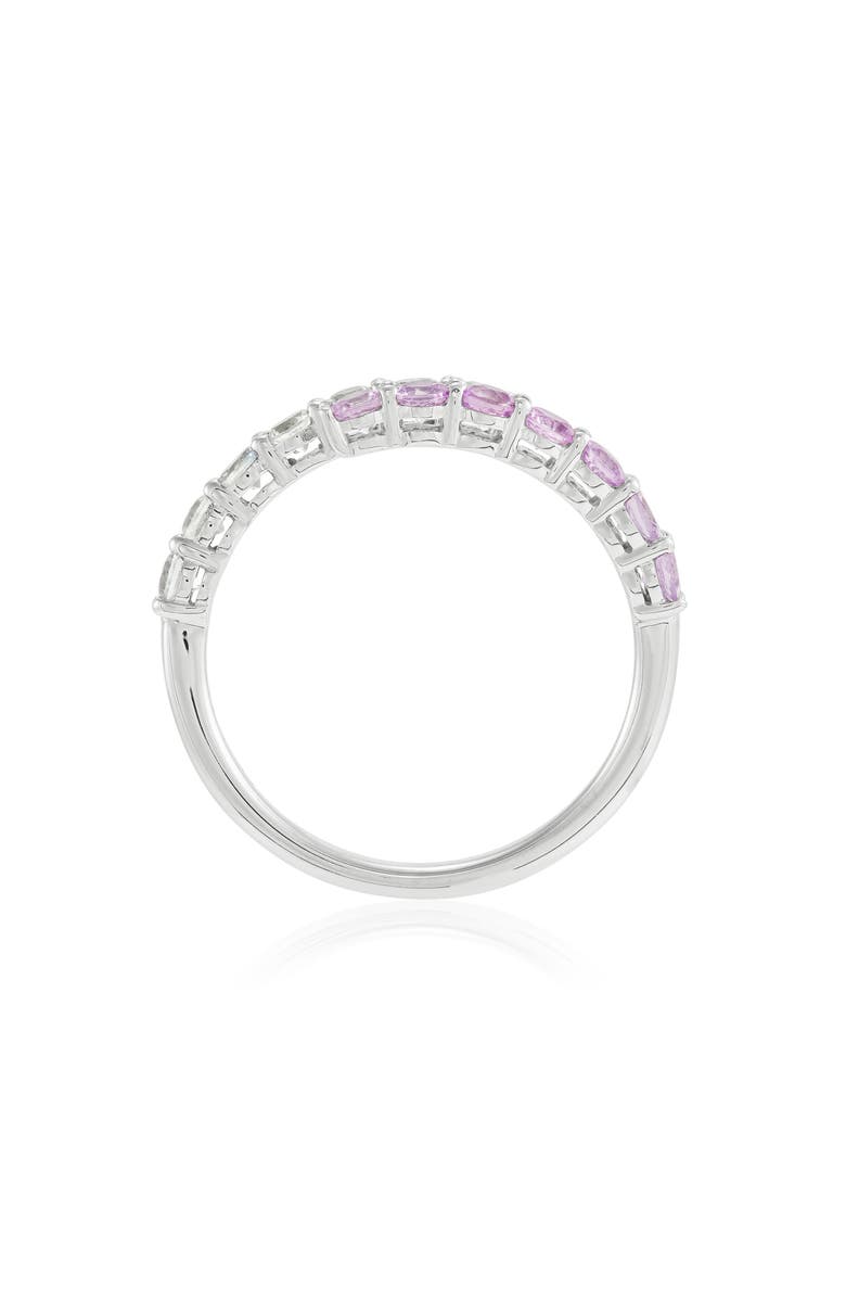Frankie & Zoe 14K White Gold Pink & White Sapphire Bypass Ring, Alternate, color, White Gold