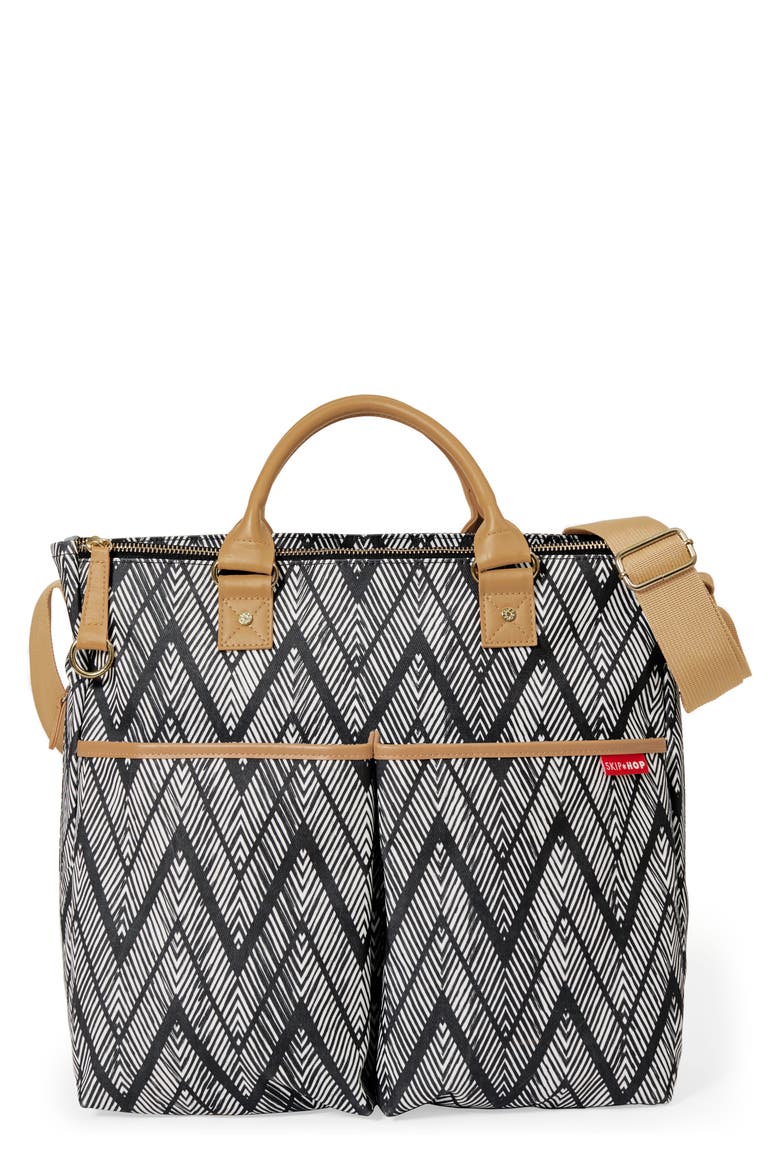 'Duo' Diaper Bag, Main, color, ZIG ZAG ZEBRA
