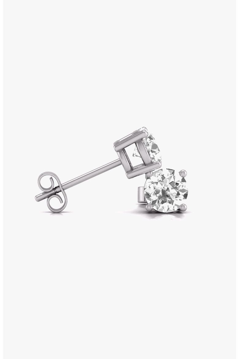14k Gold Stud Lab Diamond 2 Carats Earrings, Alternate, color, White Gold