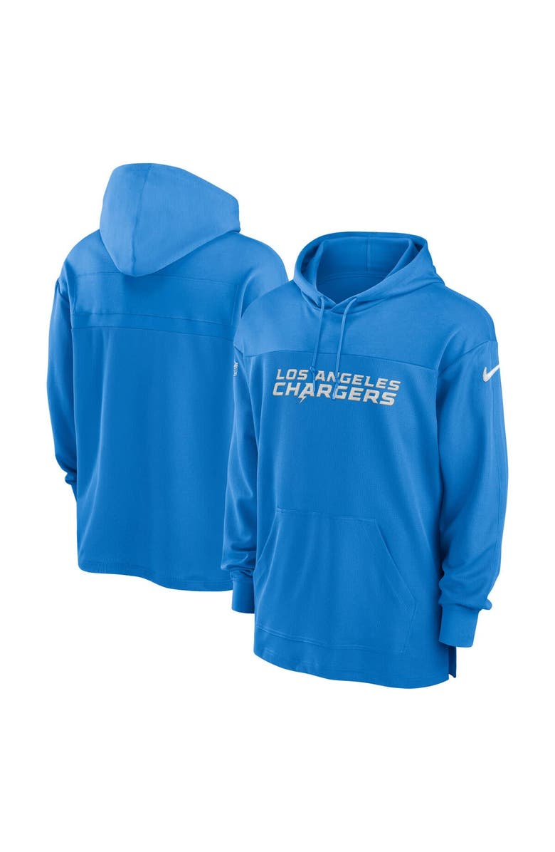 Nike Men's Nike  Powder Blue Los Angeles Chargers 2023 Sideline Lightweight Performance Hooded Top, Main, color, 