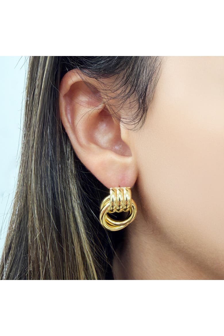Gold Doorknocker Stud Earring, Alternate, color, Gold-Plated Sterling Silver